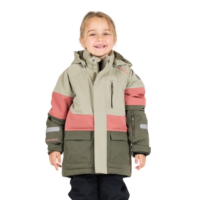 Zigzag Winter Ski Jacket Taylora W-PRO 15,000 (4-Way Stretch, waterproof, windproof) beige/pink children
